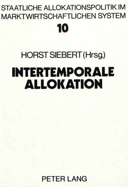Book cover of: Intertemporale Allokation