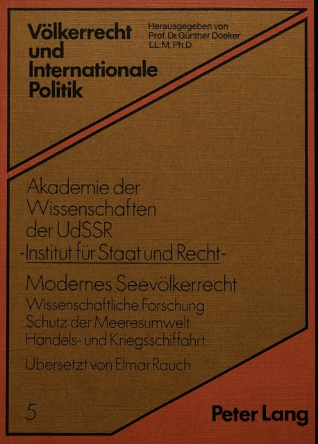 Book cover of: Modernes Seevoelkerrecht