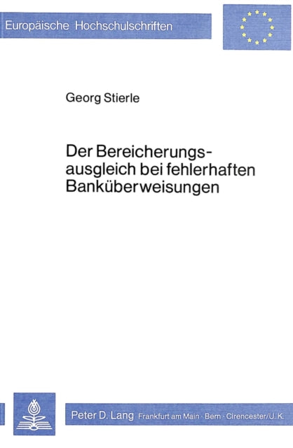Book cover of: Der Bereicherungsausgleich bei fehlerhaften Bankueberweisungen