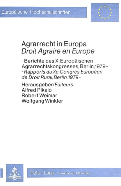 Book cover of: Agrarrecht in Europa / Droit agraire en Europe