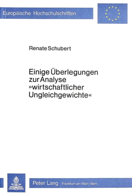 Book cover of: Einige Ueberlegungen zur Analyse «wirtschaftlicher Ungleichgewichte»