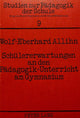 Book cover of: Schueler-Erwartungen an den Paedagogik-Unterricht am Gymnasium. By: Wolf-Eberhard Allihn