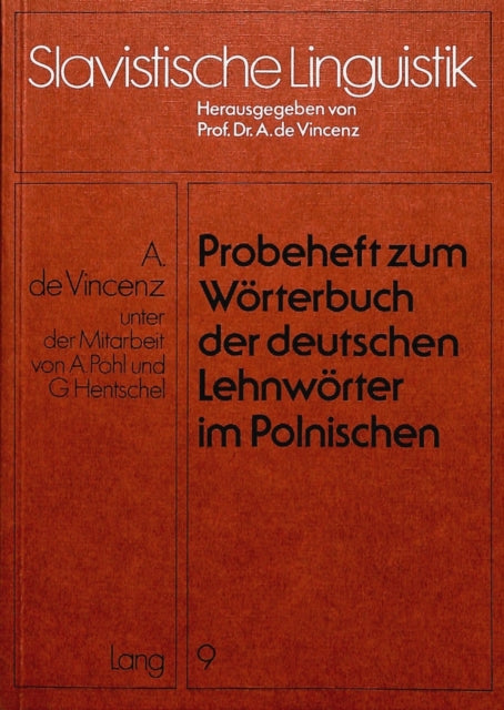Book cover of: Probeheft Zum Woerterbuch Der Deutschen Lehnwoerter Im Polnischen