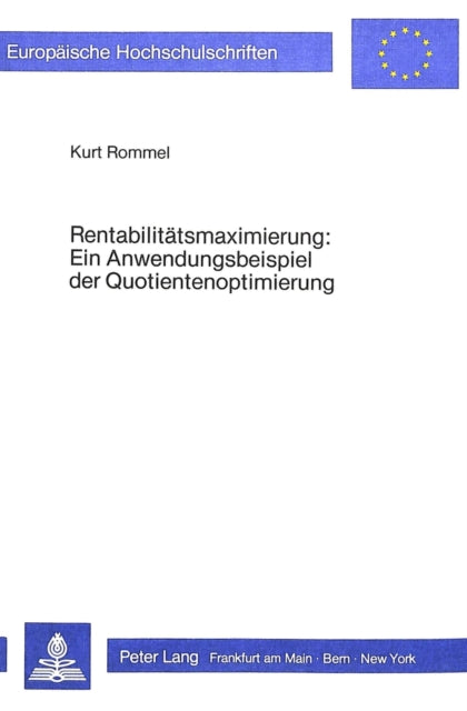Book cover of: Rentabilitaetsmaximierung