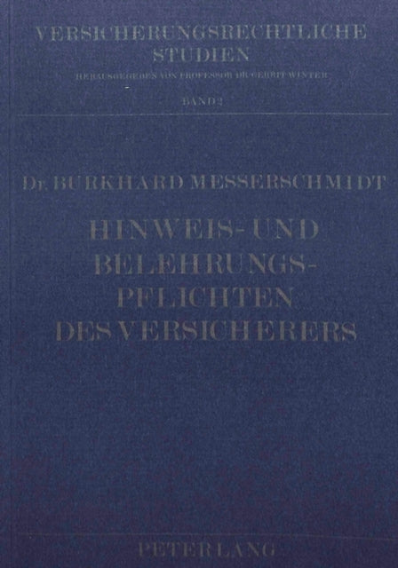 Book cover of: Hinweis- und Belehrungspflichten des Versicherers