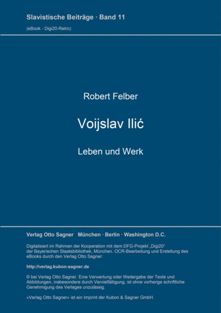 Book cover of: Voijslav Ilic. Leben und Werk. By: Robert Felber
