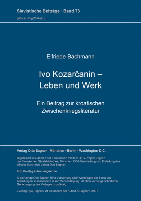Book cover of: Ivo Kozarcanin - Leben und Werk