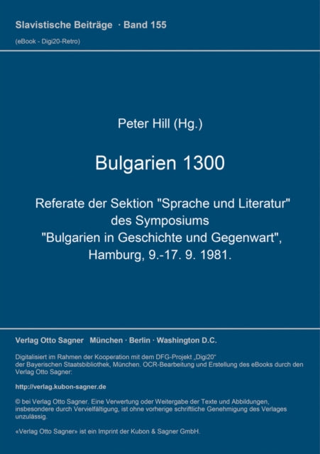 Book cover of: Bulgarien 1300