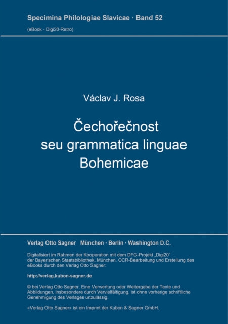 Book cover of: Cechorecnost seu grammatica linguae Bohemicae