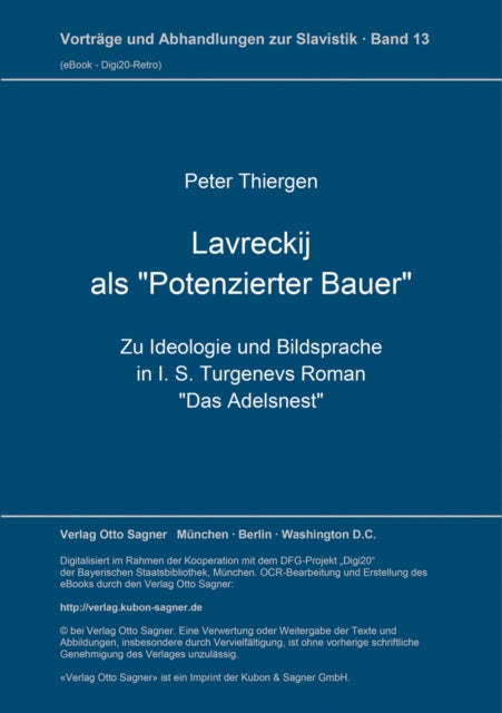 Book cover of: Lavreckij als "Potenzierter Bauer"