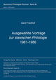 Book cover of: Ausgewaehlte Vortraege zur slawischen Philologie 1981-1986. By: Gerd Freidhof