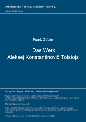 Das Werk Aleksej Konstantinovic Tolstoj