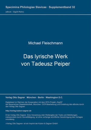 Das lyrische Werk von Tadeusz Peiper