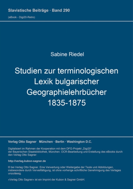 Book cover of: Studien zur terminologischen Lexik bulgarischer Geographielehrbuecher (1835-1875)