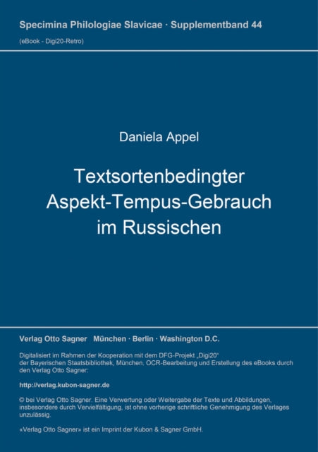 Book cover of: Textsortenbedingter Aspekt-Tempus-Gebrauch im Russischen