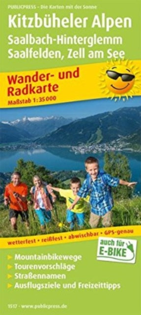 Book cover of: Kitzbuhel Alps, Saalbach-Hinterglemm, hiking and cycling map 1:35,000