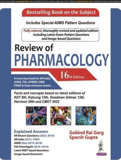 Book cover of: Review of Pharmacology. By: Gobind Rai Garg