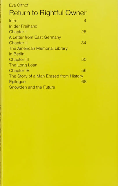 Book cover of: Return to Rightful Owner. By: Eva Olthof