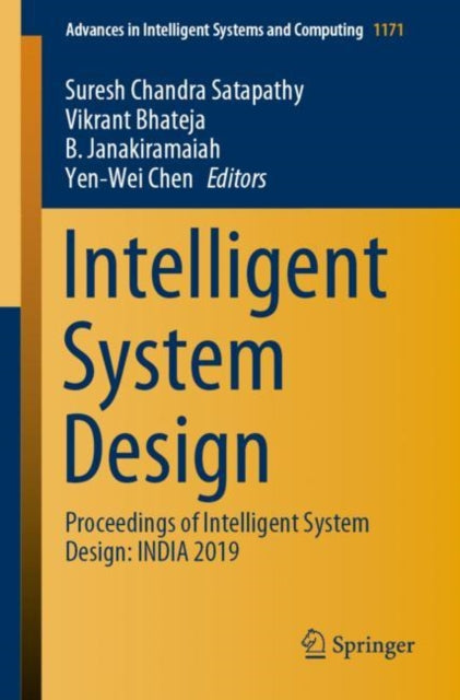 Book cover of: Intelligent System Design. By: Suresh Chandra Satapathy