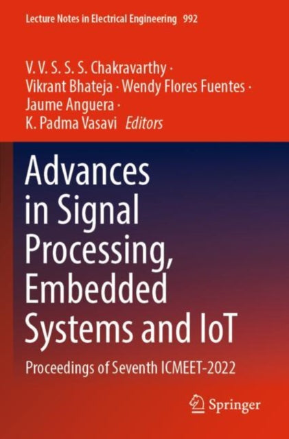 Book cover of: Advances in Signal Processing, Embedded Systems and IoT. By: V. V. S. S. S. Chakravarthy