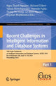 Book cover of: Recent Challenges in Intelligent Information and Database Systems. By: Ngoc Thanh Nguyen