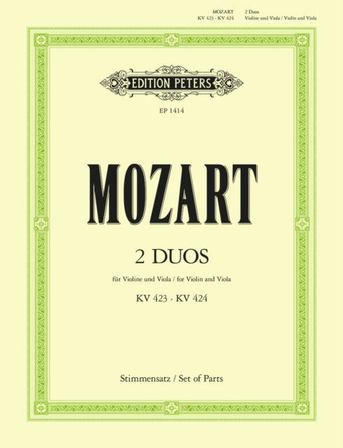 Book cover of: Duos in G & B flat; K423 & K424