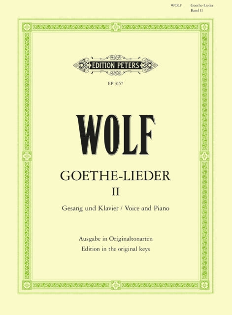 Book cover of: Goethe-Lieder: 51 Songs Vol.2