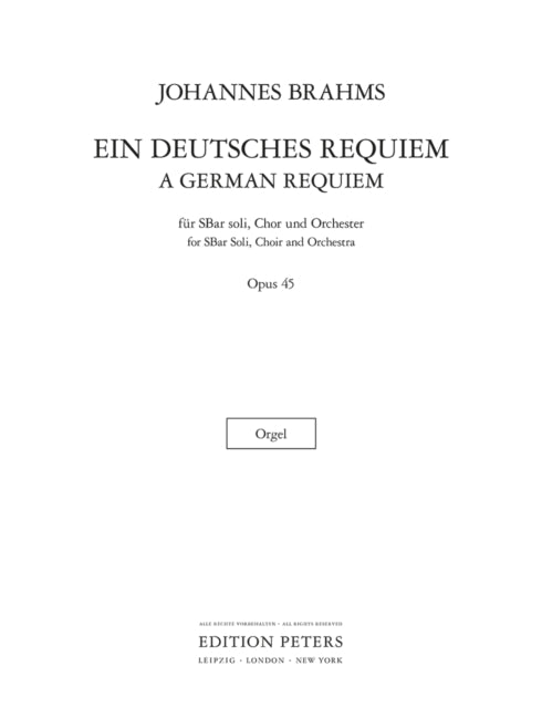Book cover of: GERMAN REQUIEM OP.45 ORGAN