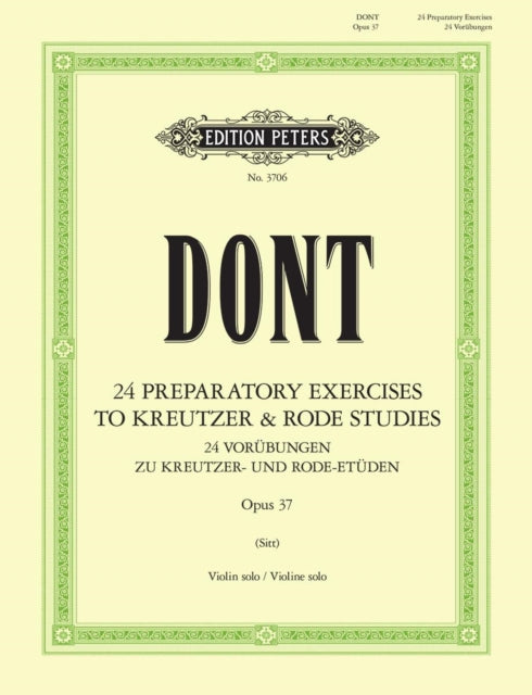 Book cover of: 24 preparatory exercises to Kreutzer & Rode Studies, Op. 37