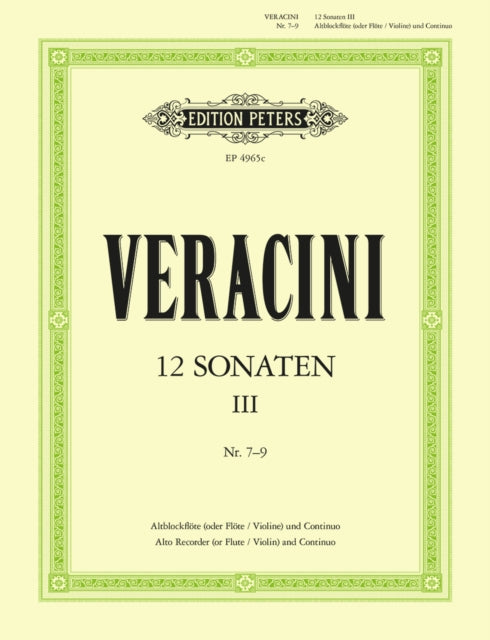 Book cover of: 12 Sonatas Op.1 Vol.3