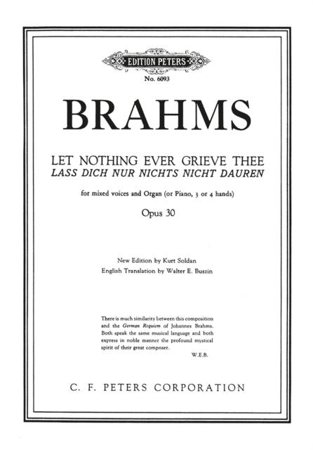 Book cover of: Let Nothing Ever Grieve Op.30