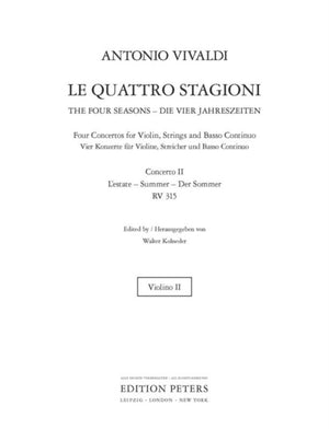The Four Seasons, Concerti Op. 8; No. 2 in G minor RV315 Summer (Violin 2 Part)