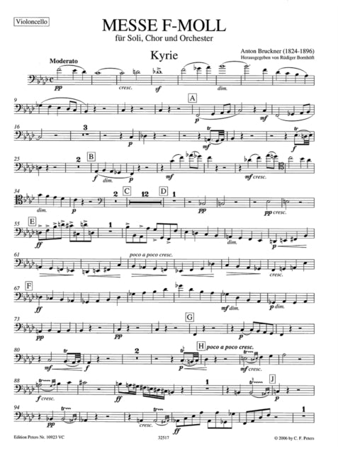 Book cover of: Mass in F minor (cello)