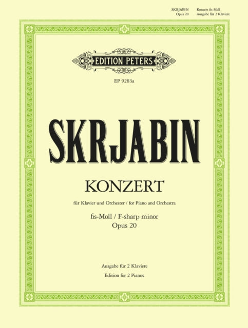 Book cover of: Piano Concerto in F# minor, Op.20