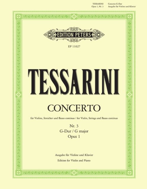 Book cover of: Violin Concerto in G Op.1 No. 3