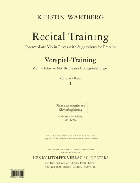 Book cover of: Recital Training Vol. 1 (pf acc.)