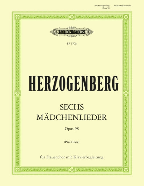 Book cover of: 6 Madchenlieder op. 98