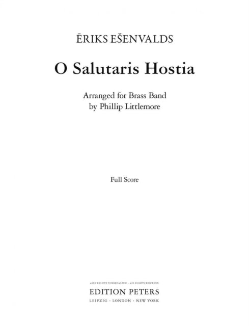 Book cover of: O Salutaris Hostia