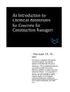 Book cover of: Introduction to Chemical Admixtures for Concrete for Construction Managers